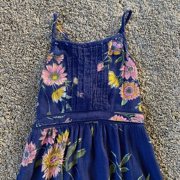 Girls Floral Dress Size XS (5) Navy - Picture 3 of 5